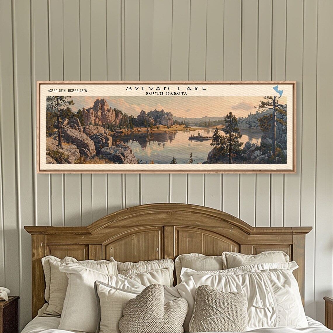 Sylvan Lake South Dakota Travel Poster, Lake Landscape