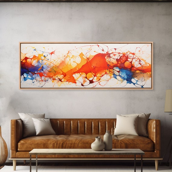The Light Abstract Ink Splatter Paint Print Minimalist Decor Colorful Wall Art Color Splash Art
