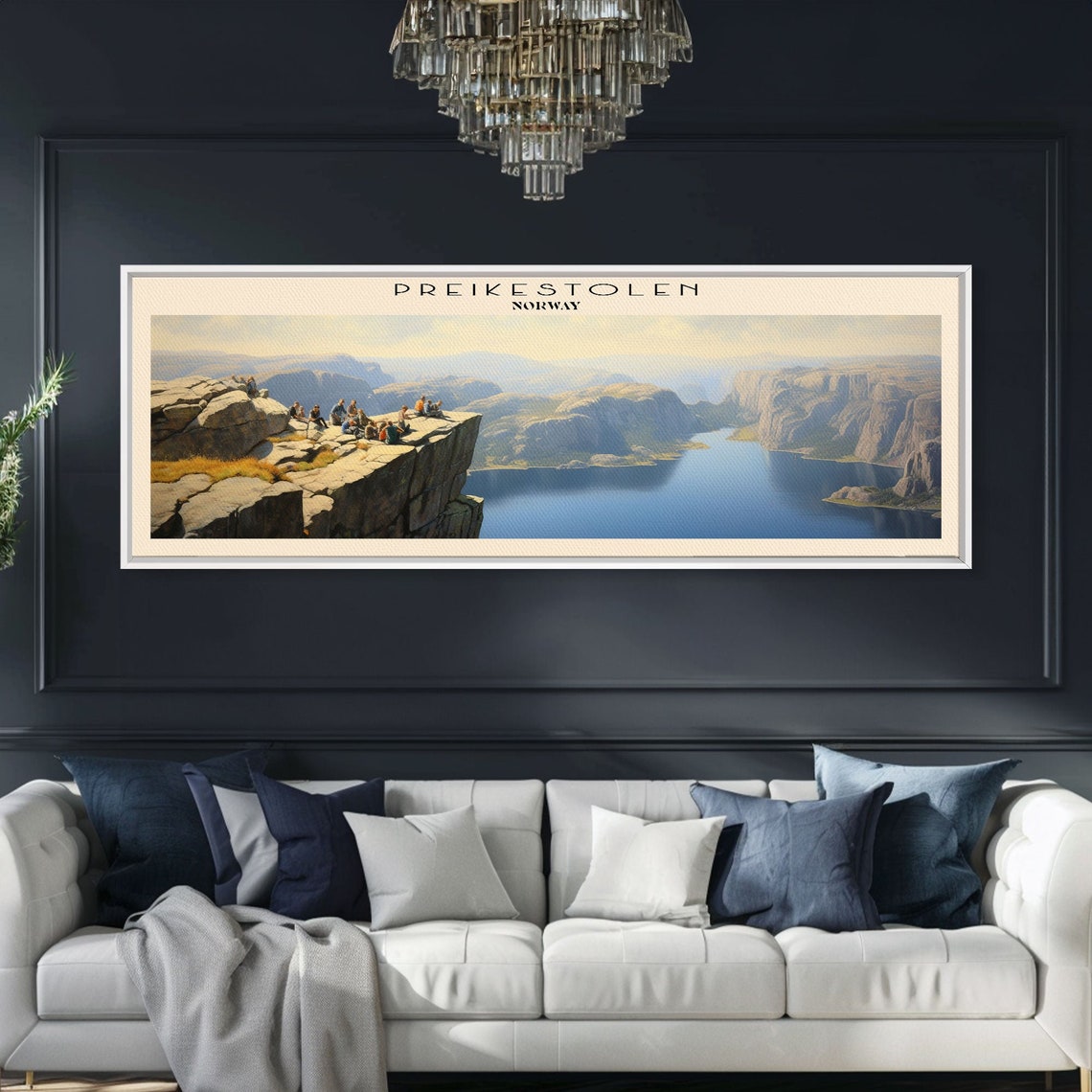 Preikestolen Norway Pulpit Rock Fjord Overlook Panoramic Travel Poster