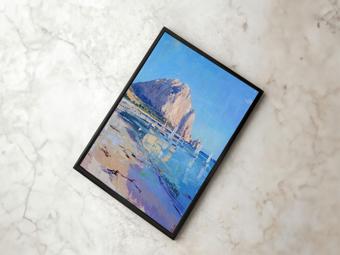 Morro Bay California Wall Art Framed Print California Decor California Painting Wall Art Oil Painting Of Morro Bay Nautical Decor - Image 5