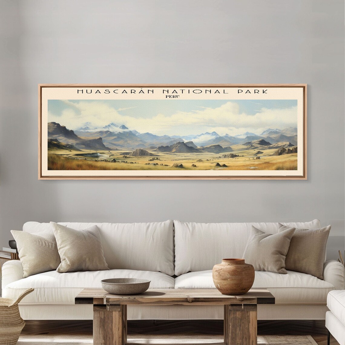 Huascaran National Park Peru Andes Peaks Golden Plains Panoramic Poster