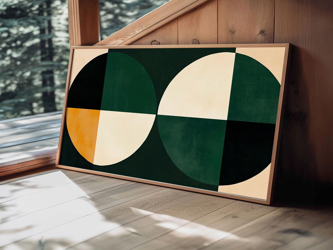 MCM Geometric Wall Art, Abstract Modern Poster - Image 2