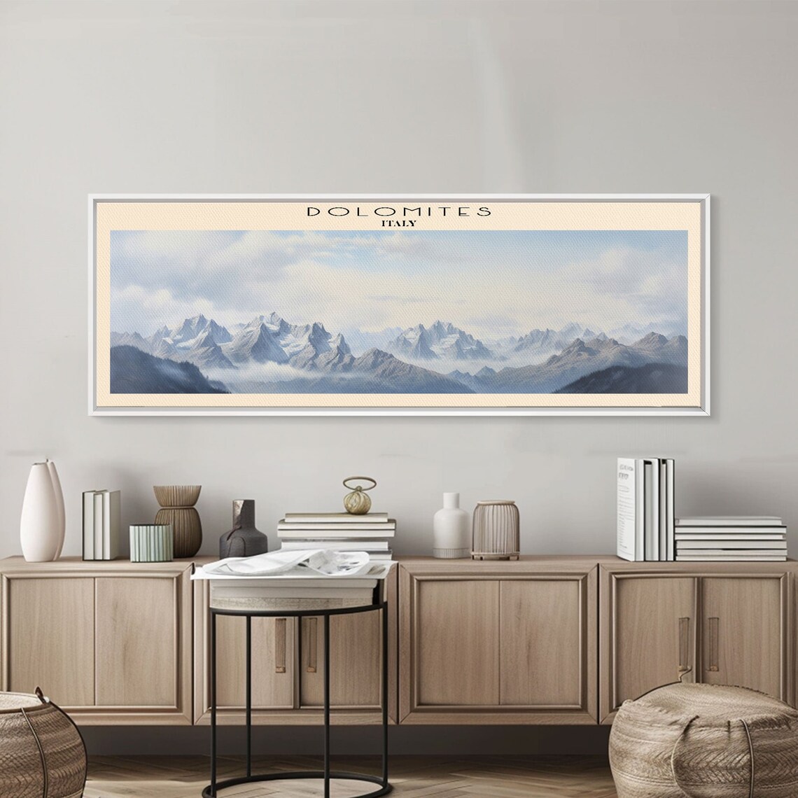Dolomites Travel Poster, Panoramic Wall Art Print