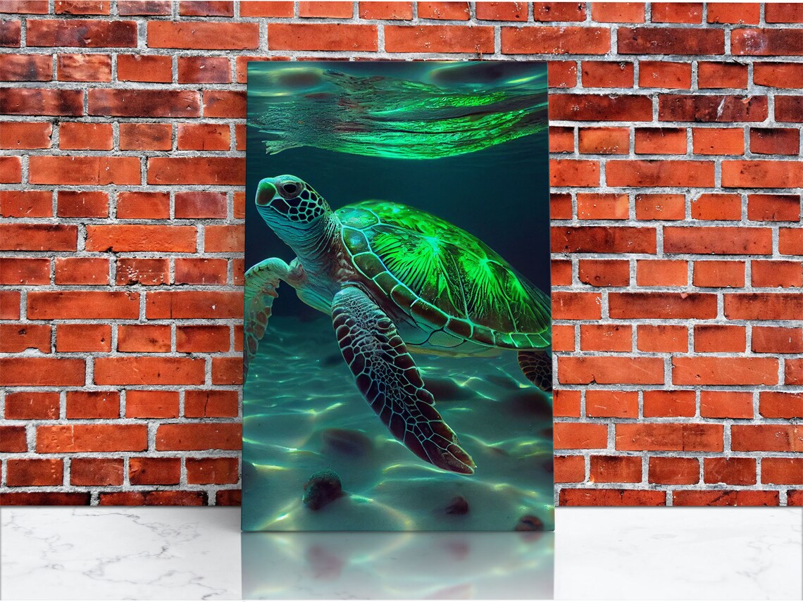 Sea Turtles Swimming In The Ocean Art Print - Image 3