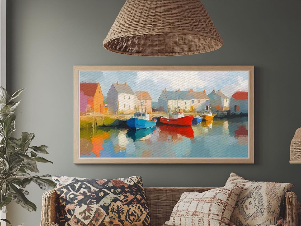 Nantucket Retro Nautical Seascape Poster Print