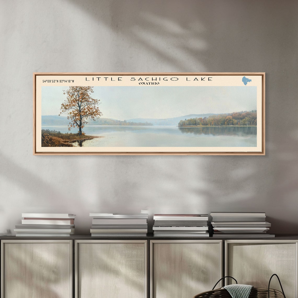 Little Sachigo Lake Ontario Lone Golden Tree Wide Calm Lake Poster - Image 5