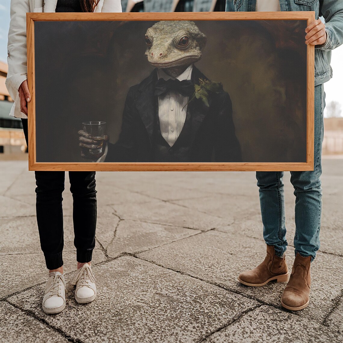 Victorian Gecko Businessman Tuxedo Whiskey Portrait Funny Animal Poster - Image 5