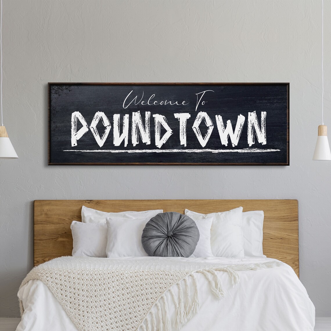 Welcome To Poundtown Funny Bedroom Sign Art Print - Image 5