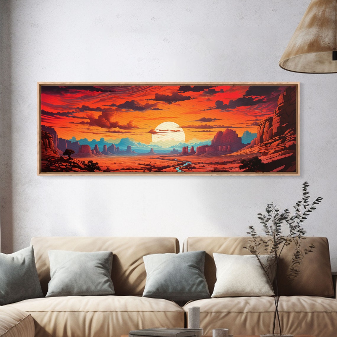 Southwestern Desert Sunset Pop Art Monument Valley Style Print - Image 4