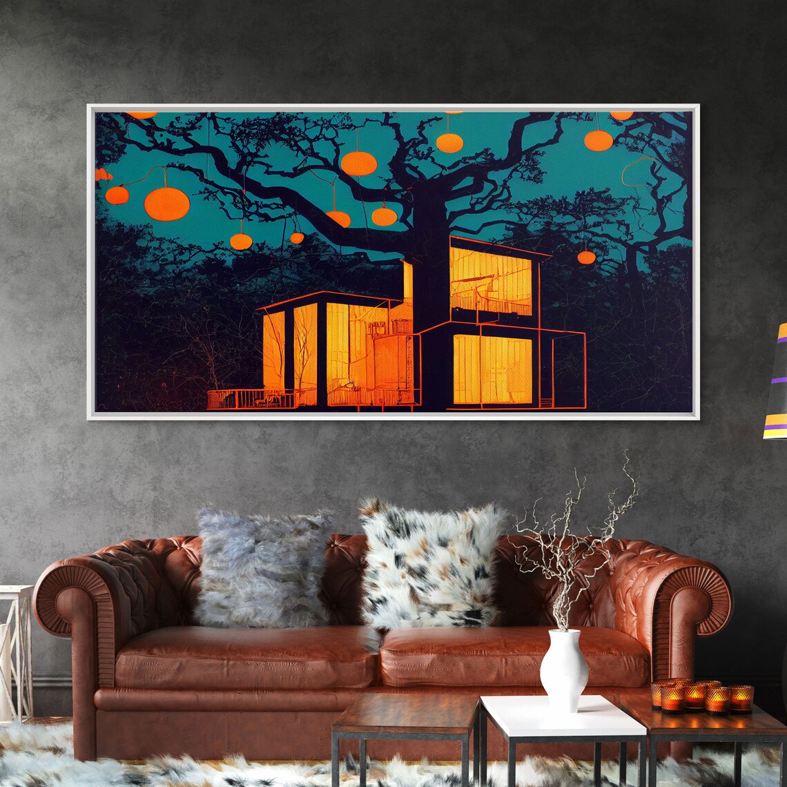 Surrealist Treehouse Art Print, Psychedelic Decor - Image 6