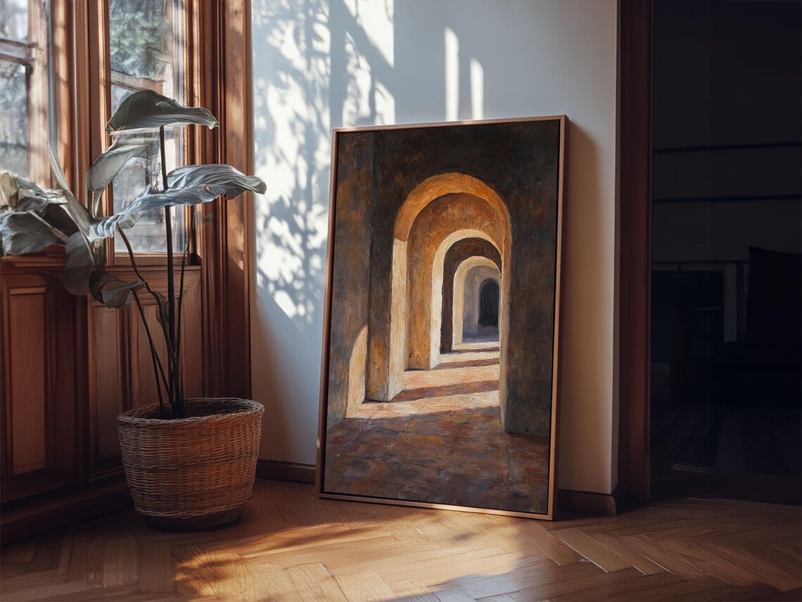 Sunlight Through The Pillars, Moroccan Style Art Print