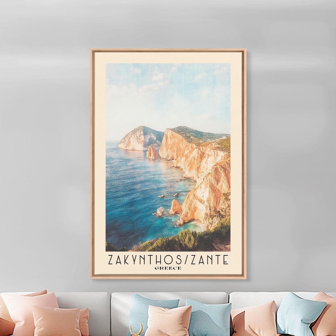 Zakynthos Zante Greece Ionian Sea Limestone Cliffs Coastal View Poster - Image 2