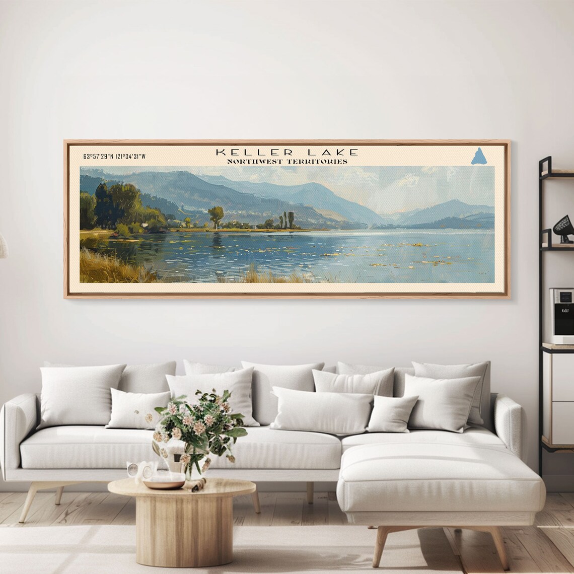 Keller Lake Northwest Territories Golden Shore Mountain View Poster