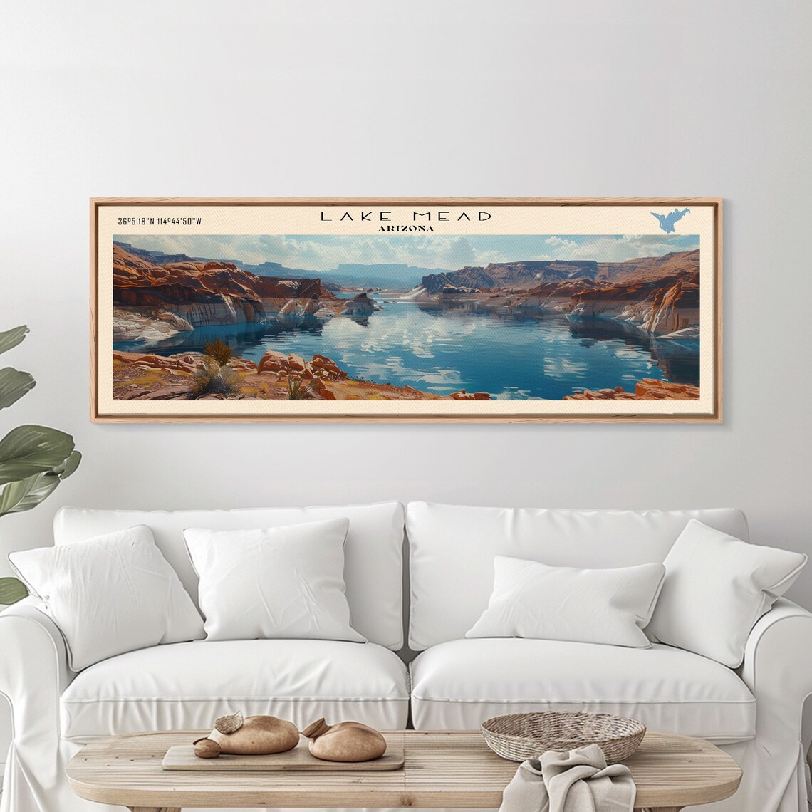 Lake Mead Arizona Red Rock Canyon Blue Water Panoramic Travel Poster - Image 5