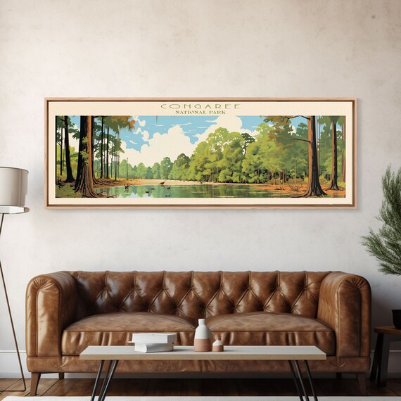 Congaree National Park Cypress Swamp Lake Reflection Travel Poster