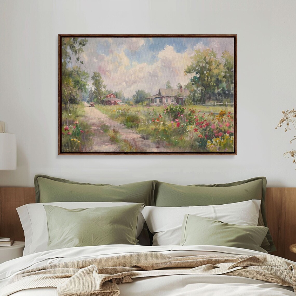 Summer Country Road Wildflowers Farmhouse Watercolor Landscape Poster - Image 5