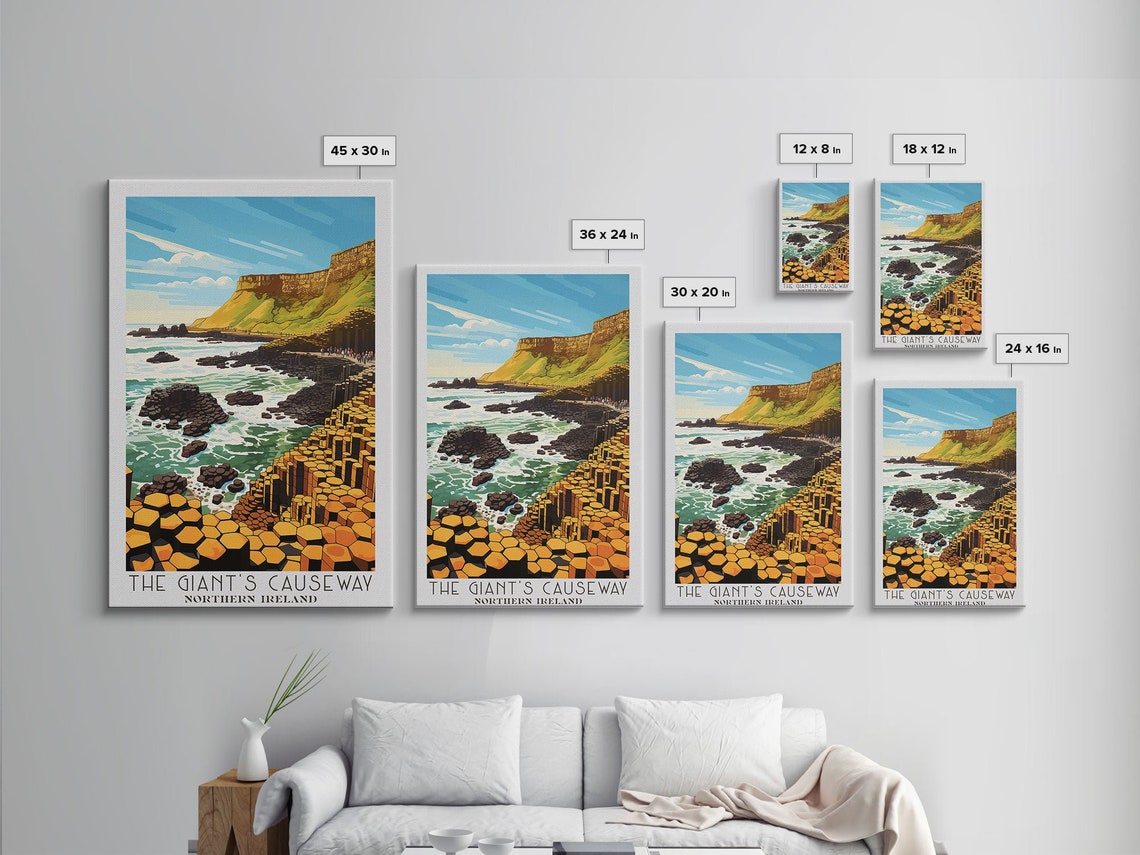 Giants Causeway Northern Ireland Basalt Columns Coast Travel Poster - Image 2