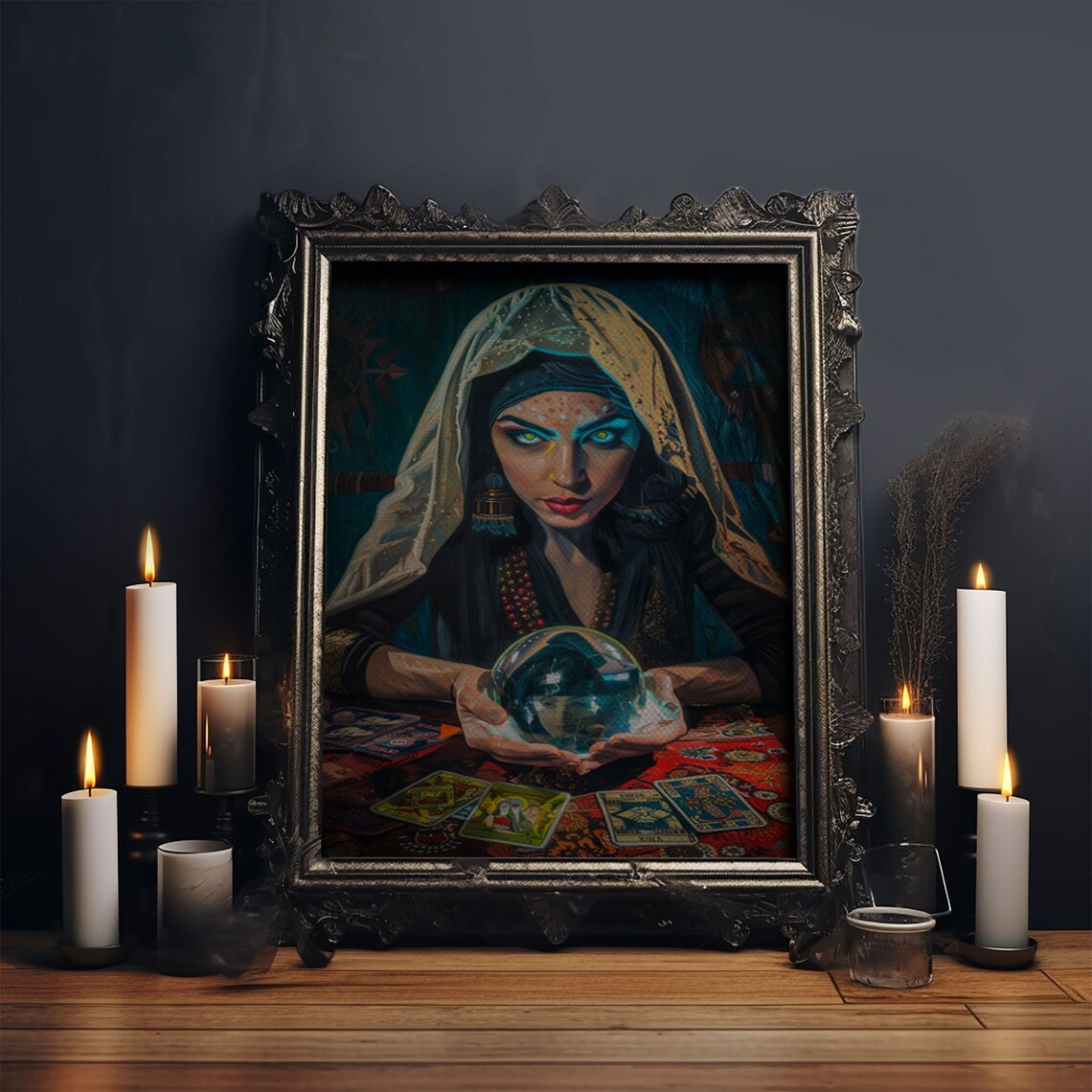 Fortune Teller Under Moonlight, Gothic Art Print - Image 6