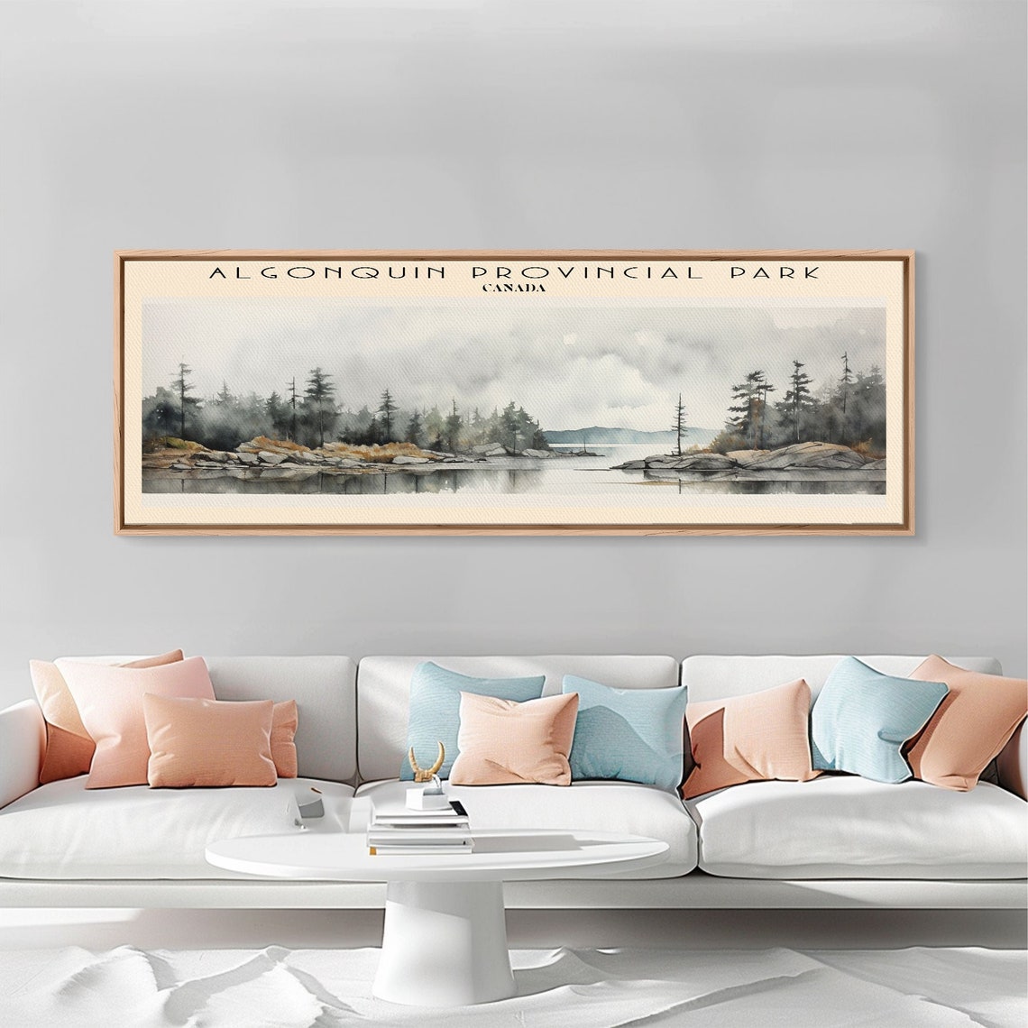 Algonquin Provincial Park Canada Misty Lake Pine Forest Travel Poster - Image 3
