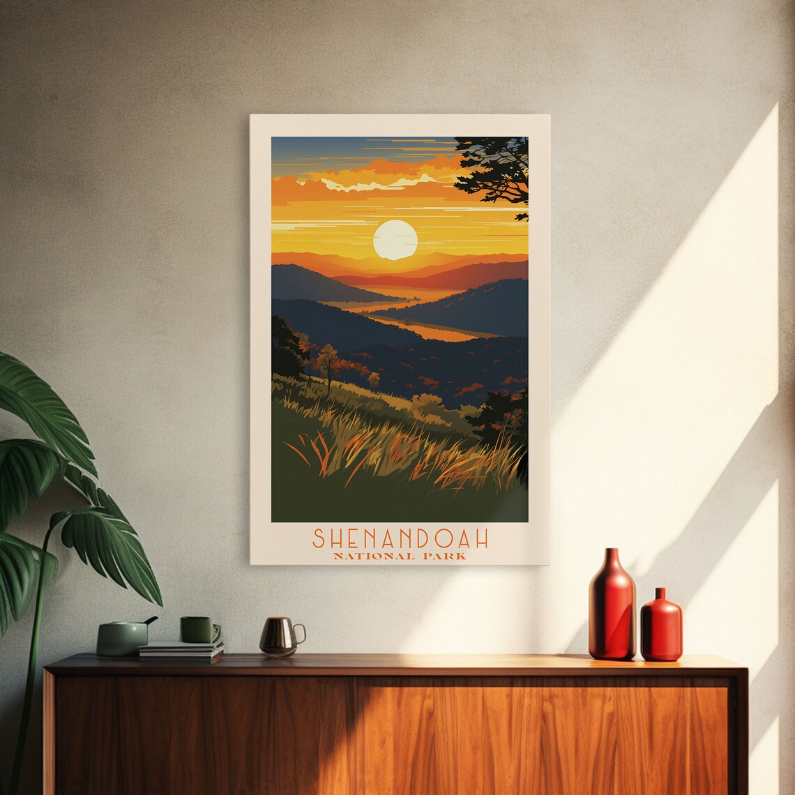 Shenandoah National Park Blue Ridge Sunset Retro Mountain Travel Poster - Image 4