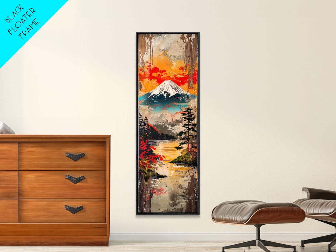 Mount Fuji Snow Capped Autumn Foliage Lake Reflection Japan Poster - Image 5