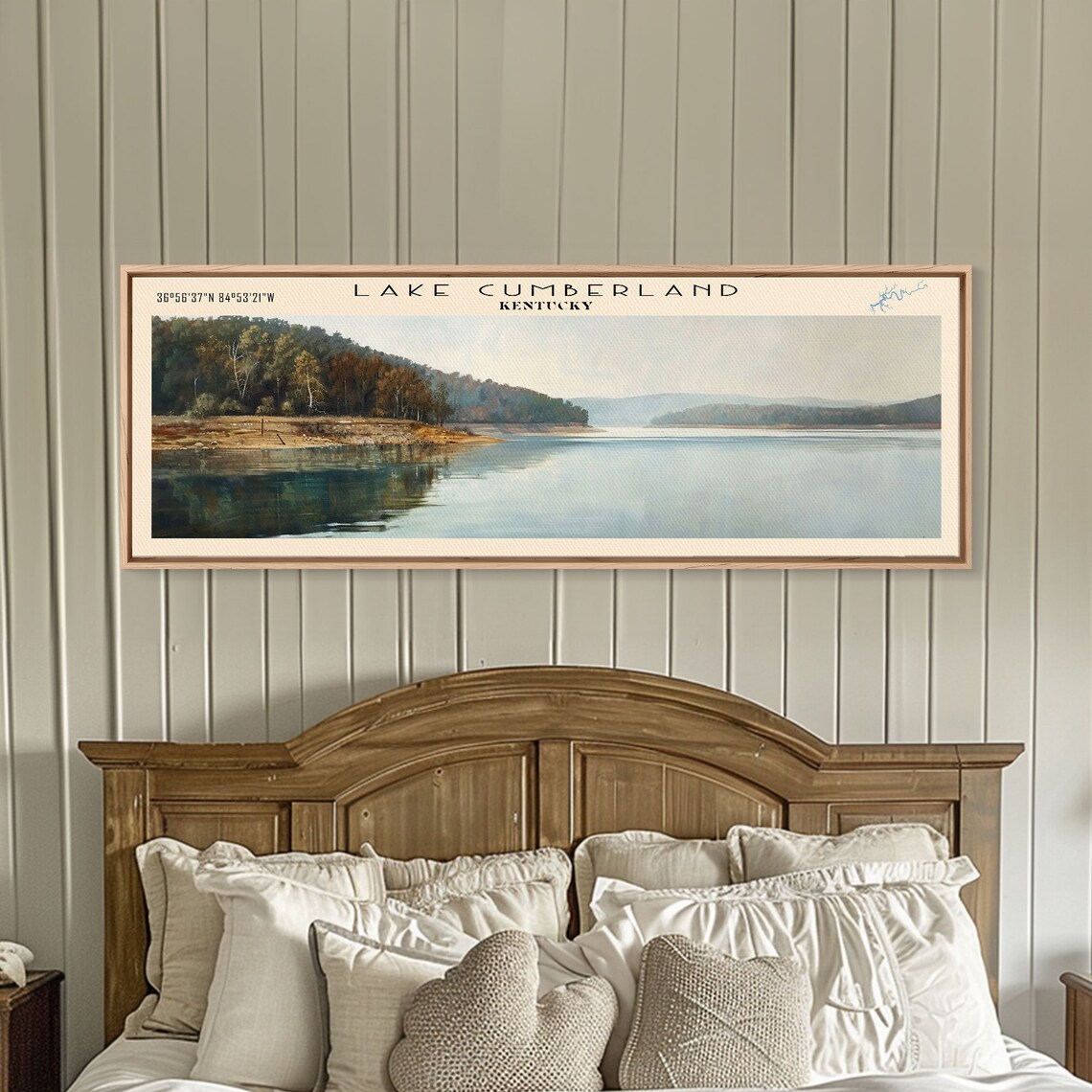 Lake Cumberland Kentucky Travel Poster, Scenic Lake