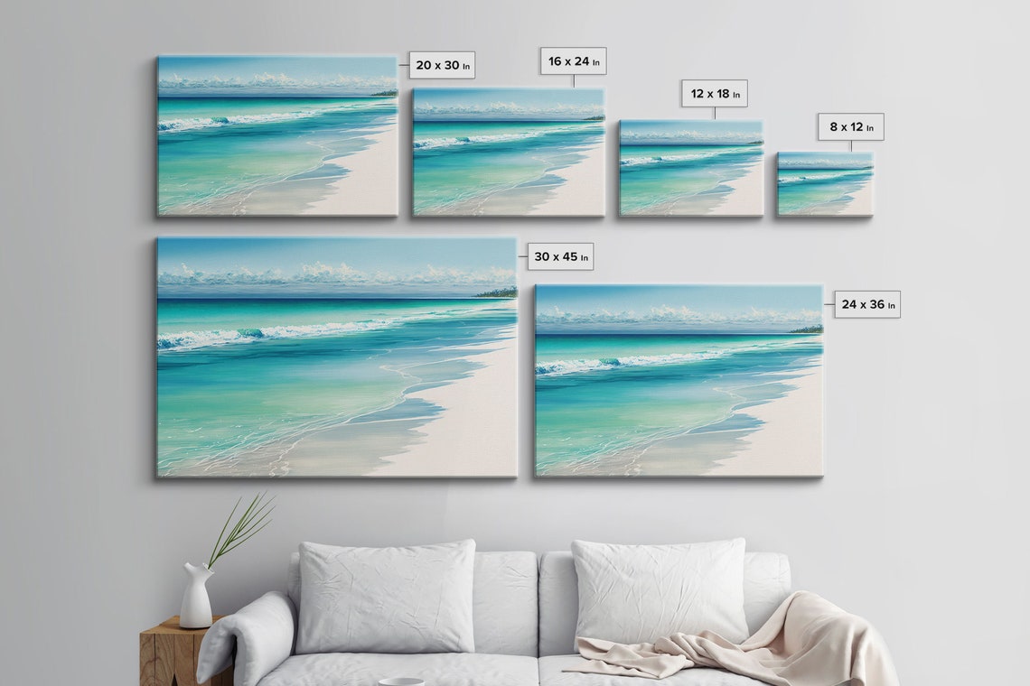 Serene Turquoise Ocean White Sand Gentle Waves Calm Beach Art Poster - Image 2