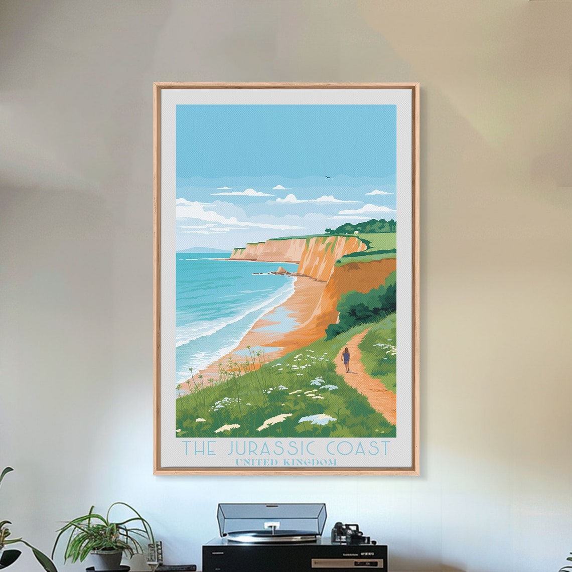 Jurassic Coast England Cliff Path Beach Walk Coastal Travel Poster - Image 2