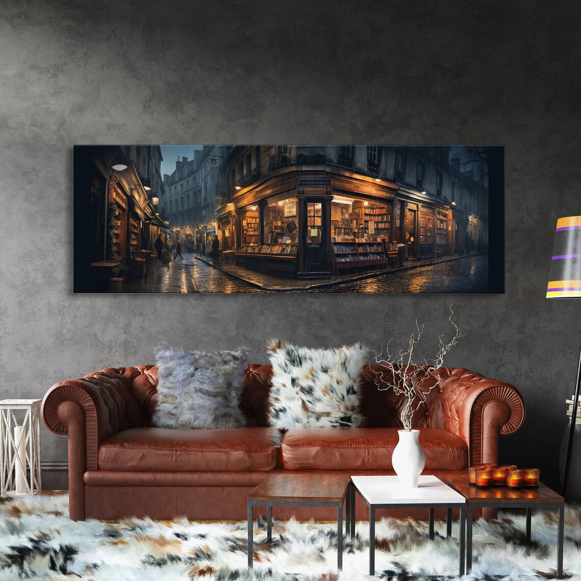 Book Shop In Paris, Victorian Oil Painting Art Print - Image 3