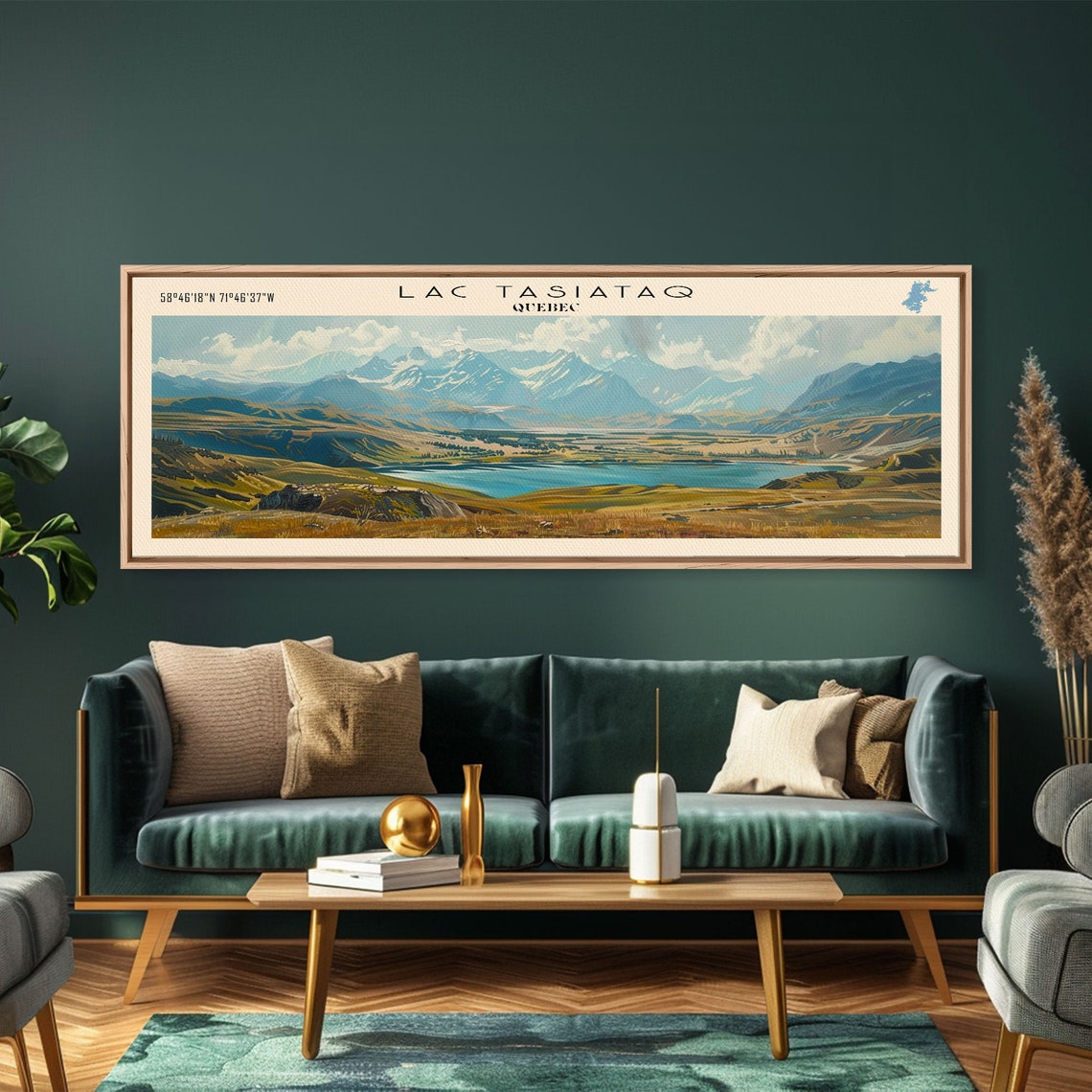 Lac Tasiataq Quebec Tundra Valley Turquoise Lake Snow Peaks Poster - Image 4