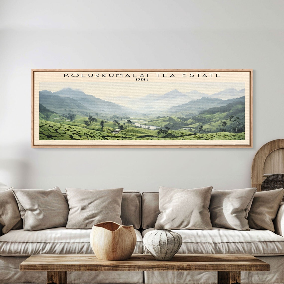 Kolukkumalai Tea Estate India Green Rolling Hills Panoramic Poster - Image 2