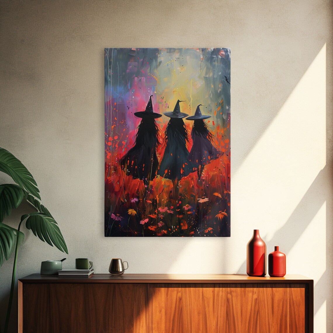 Springtime Witches Coven Of Witches Among The Wildflowers Art Print Framed Print Ethereal Witches Enchanting Witch Print - Image 4