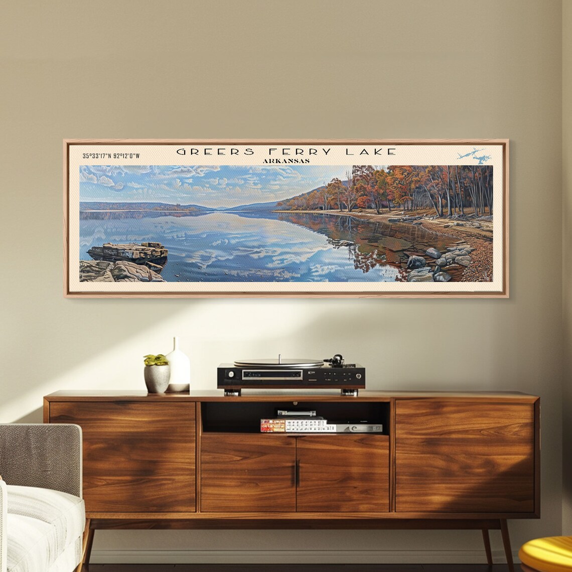 Greers Ferry Lake Arkansas Mirror Calm Water Autumn Hills Poster