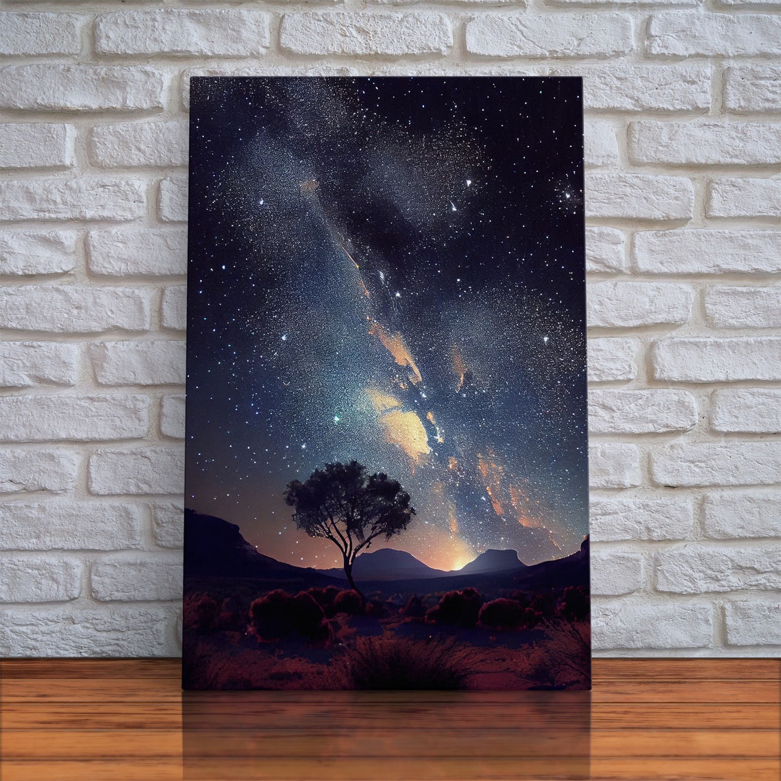 Starry Night Plains Lone Tree Milky Way Desert Dark Sky Poster - Image 5