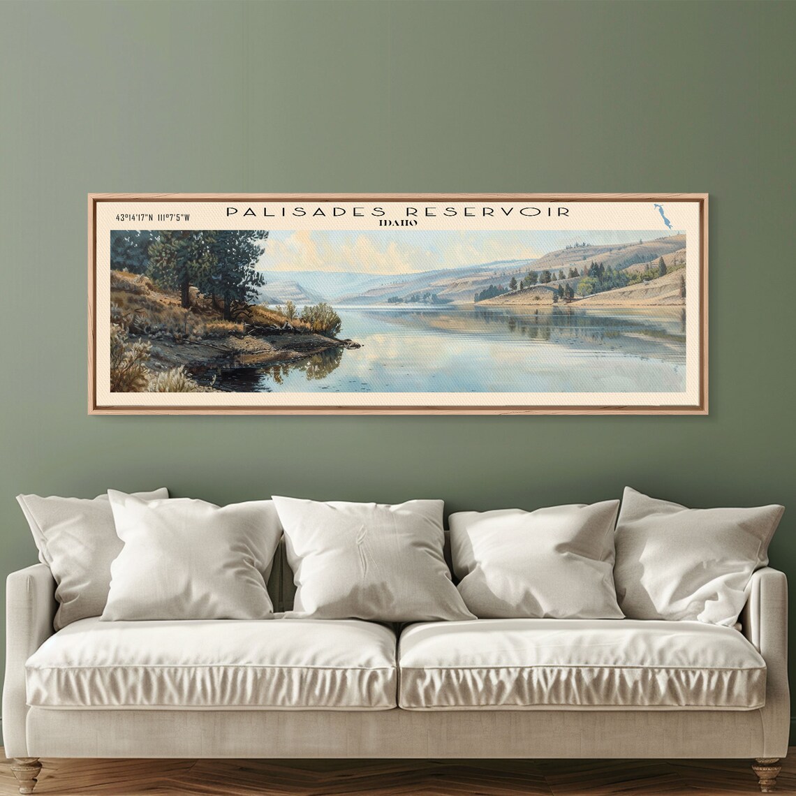 Palisades Reservoir Idaho Sunny Mirror Water Pine Point Lake Poster - Image 3