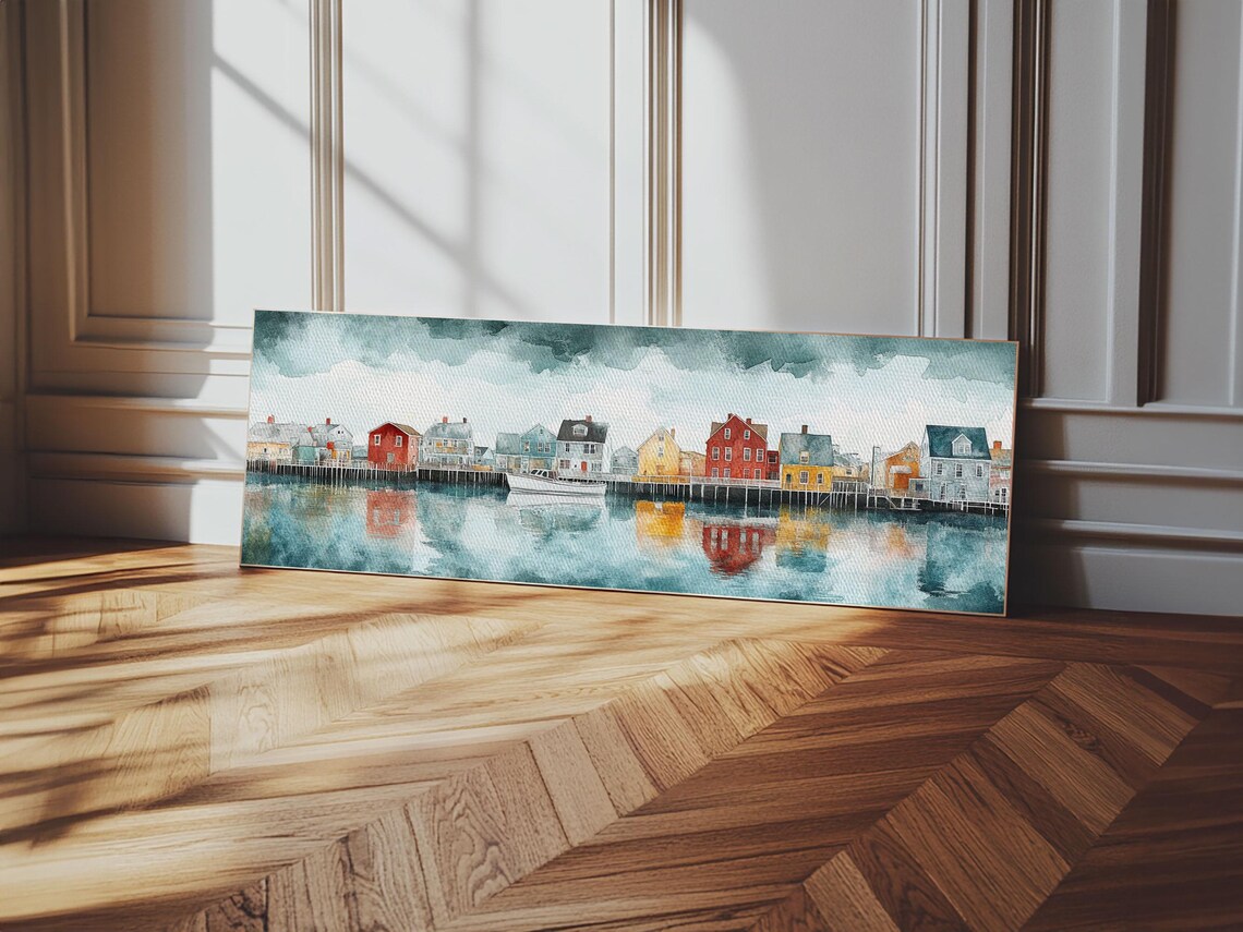 Nantucket Nautical Seascape Art Print, Coastal Landscape