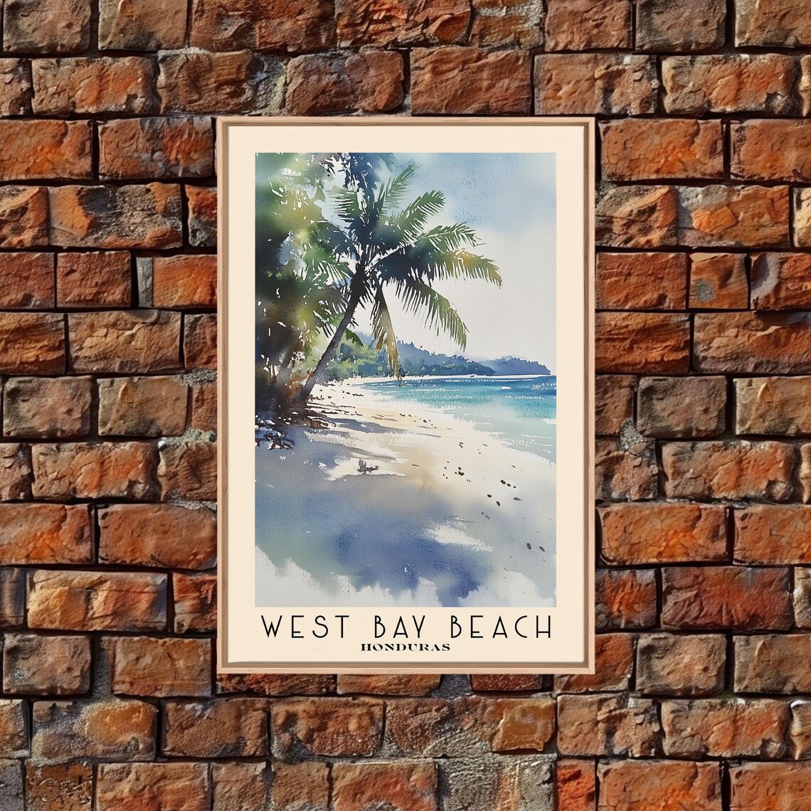 West Bay Beach Honduras Watercolor Vacation Art Print - Image 5