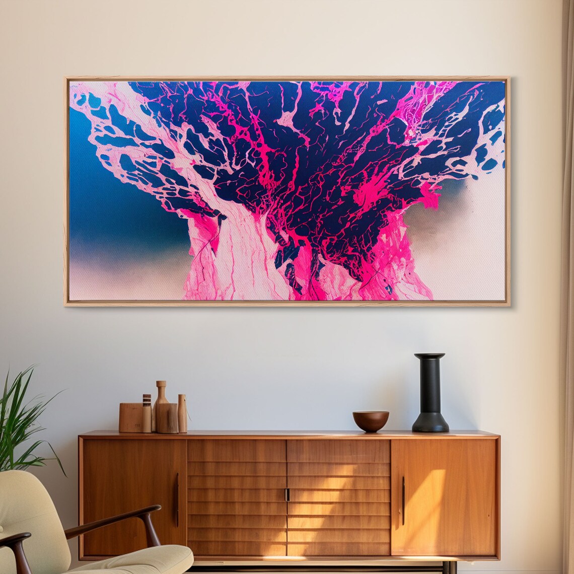 Neon Pink Explosion, Trippy Psychedelic Art