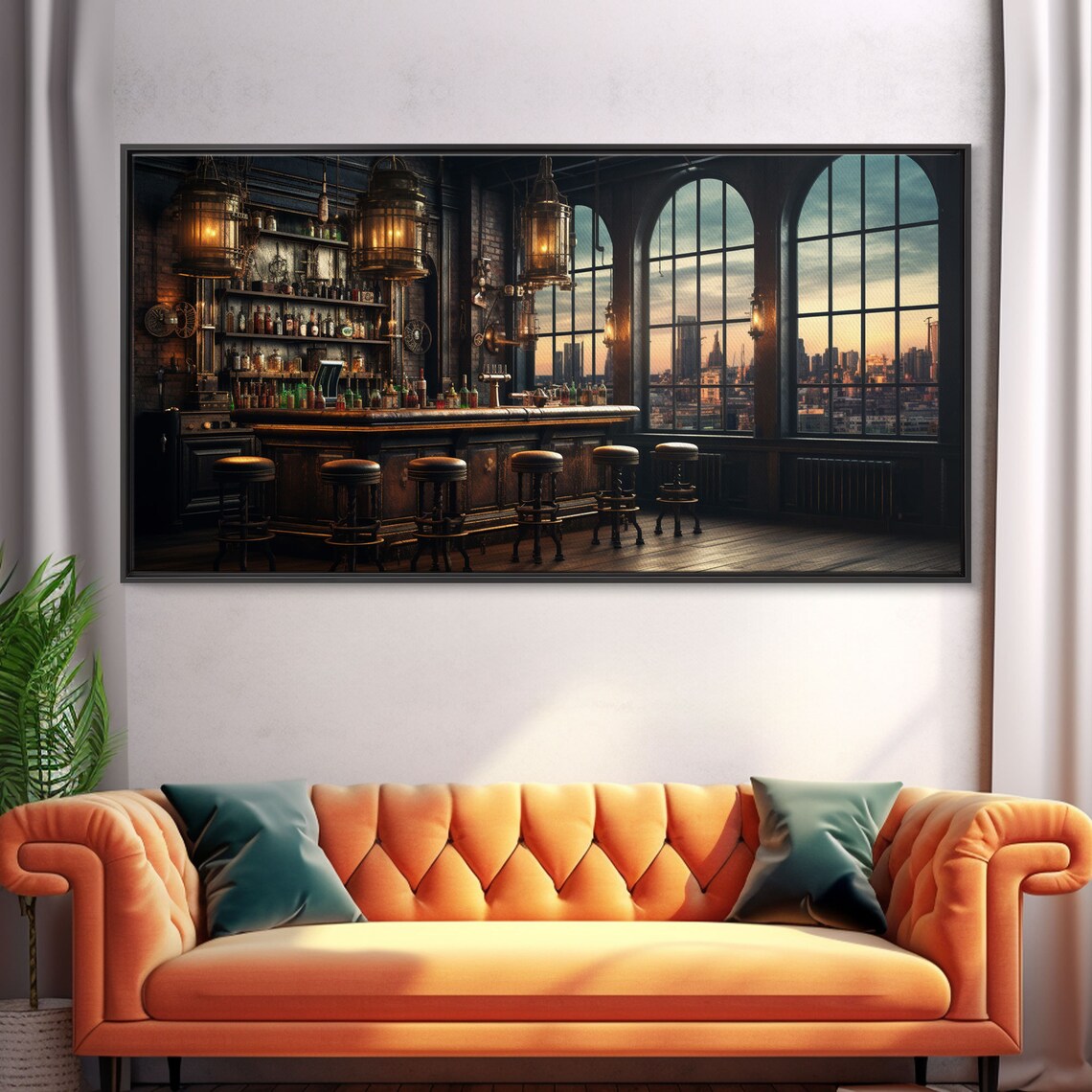 Vintage Bar in Industrial Loft, Fall Art Print - Image 5