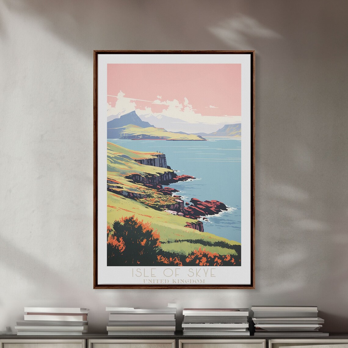 Isle Of Skye Scotland Dramatic Cliffs Pink Sunset Coast Travel Poster - Image 4