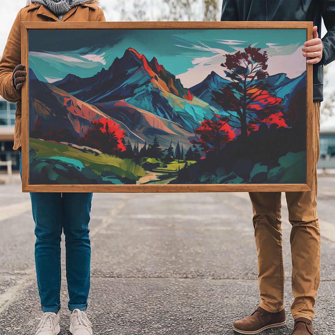 Watercolor Panoramic Landscape, Nature Art Print - Image 3