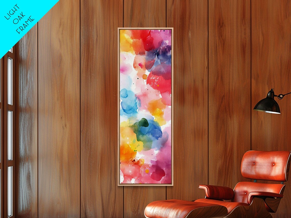 Pastel Rainbow Watercolor Wash Light Pink Blue Yellow Minimalist Vertical Poster - Image 5