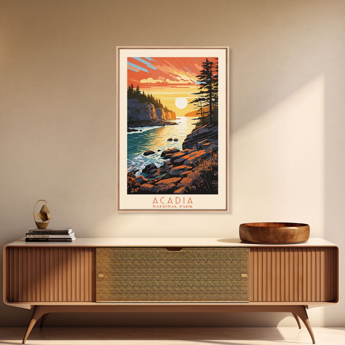 Acadia National Park Retro Travel Poster, State Park - Image 3