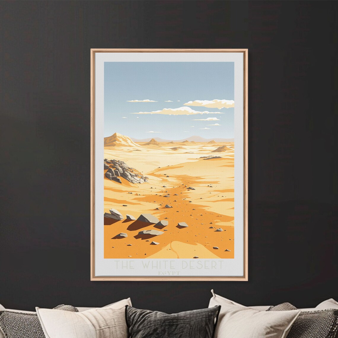 The White Desert Egypt Golden Dunes Rocky Desert Landscape Poster