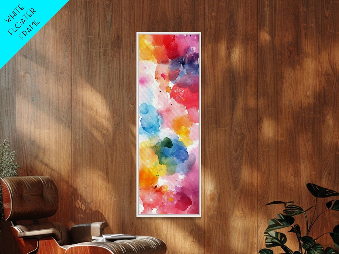 Pastel Rainbow Watercolor Wash Light Pink Blue Yellow Minimalist Vertical Poster - Image 3