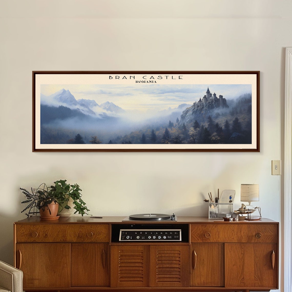 Bran Castle Romania Misty Carpathian Mountains Forest Panoramic Poster - Image 4