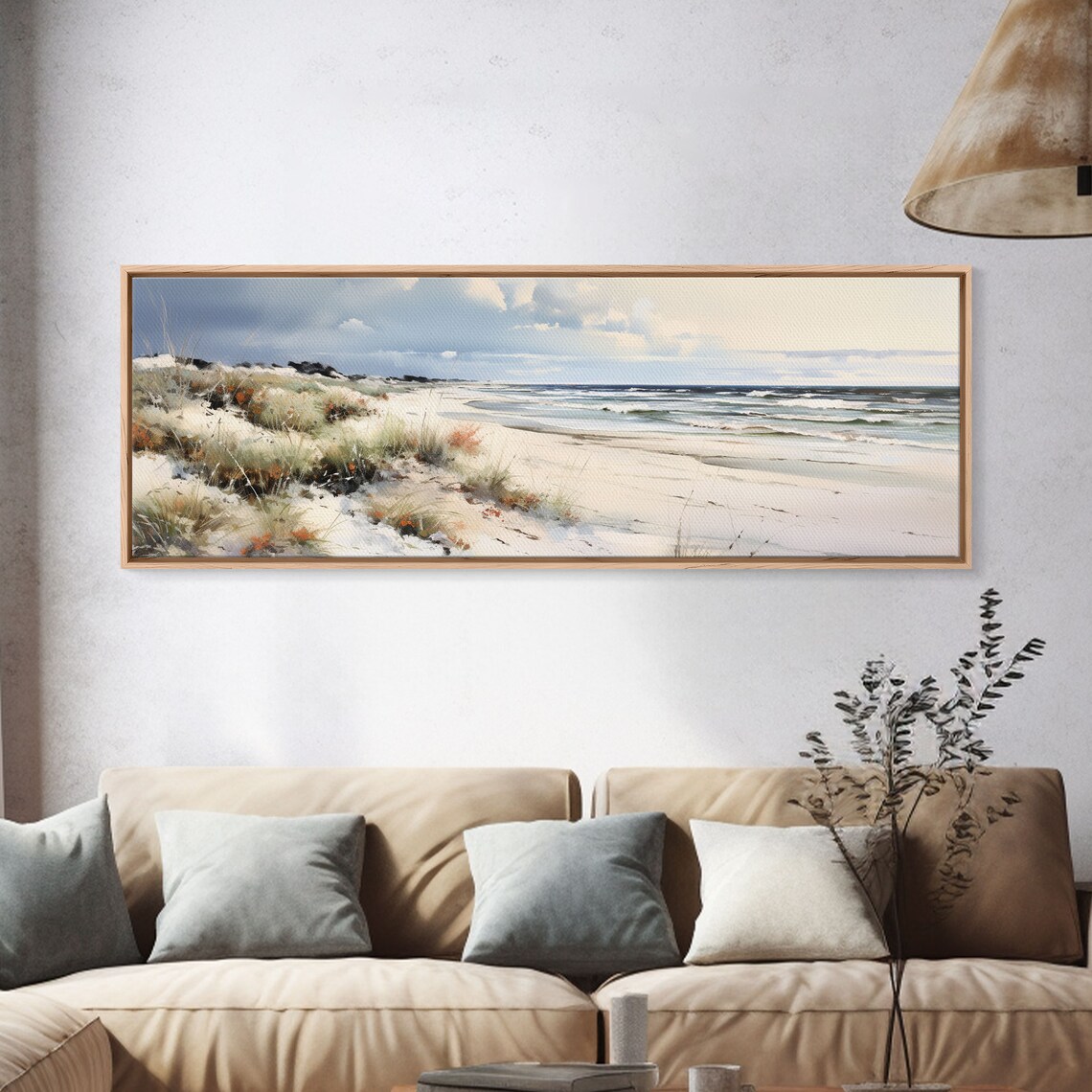 Panoramic Ocean Beach Art Print, Coastal Nautical - Image 4