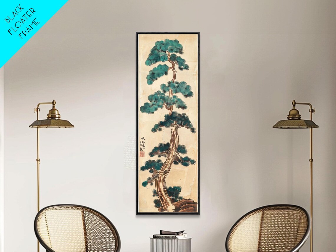 Bonsai Trees Ukiyo-E Woodblock Art Print, Classic - Image 3