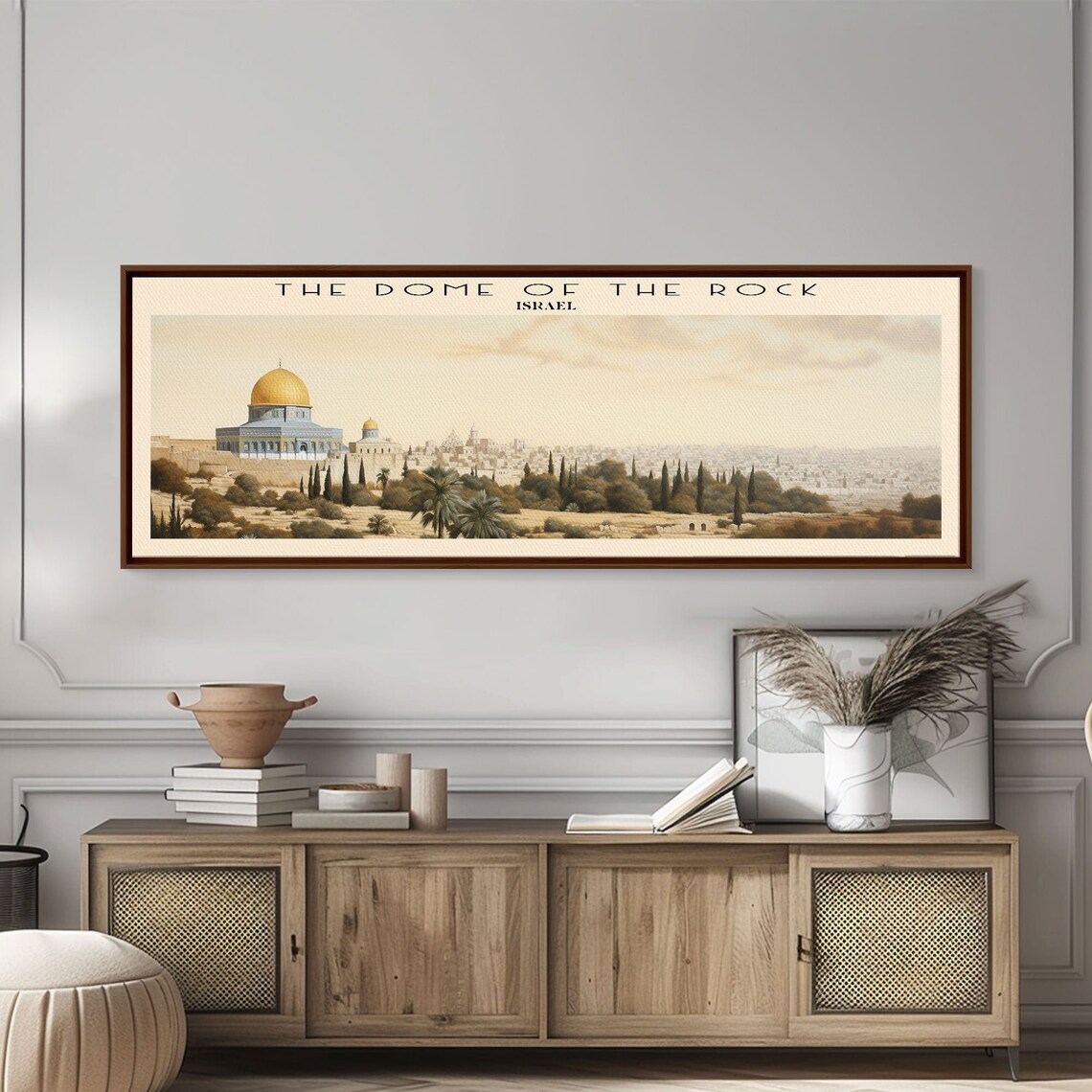 Dome of the Rock Jerusalem Old City Golden Skyline Panoramic Poster