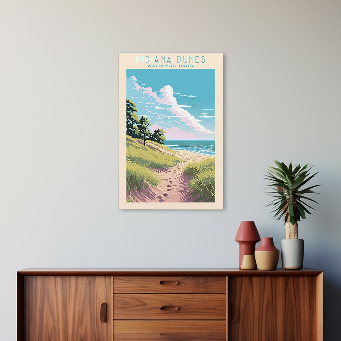 Indiana Dunes National Park Travel Poster Art Print Wall Art Indiana Travel Art Midcentury Modern Travel Decor Wall Art - Image 4